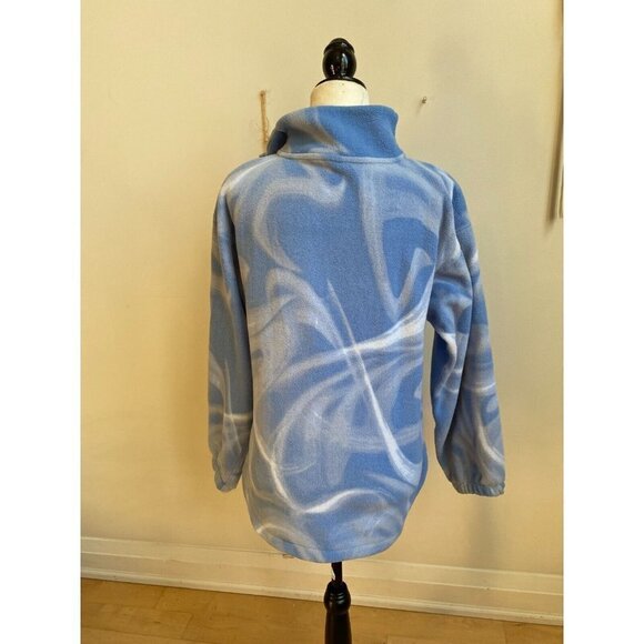 ZELLA BNWOT Women "Blair" Cozy Polar Fleece Size Xsmall Quarter Zip Blue Print. - Picture 4 of 6